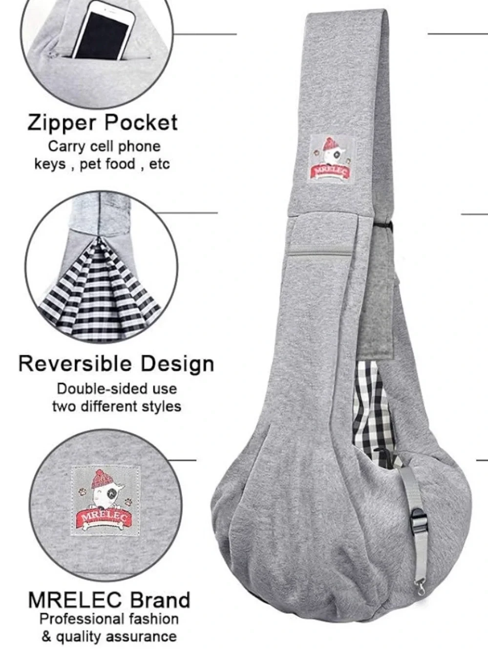 Mrelec Grey Pet Sling